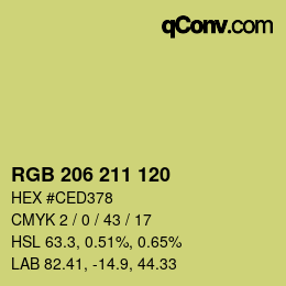 Color code: RGB 206 211 120 | qconv.com