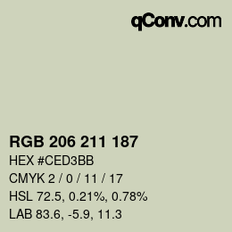 Color code: RGB 206 211 187 | qconv.com