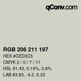 カラーコード: RGB 206 211 197 | qconv.com