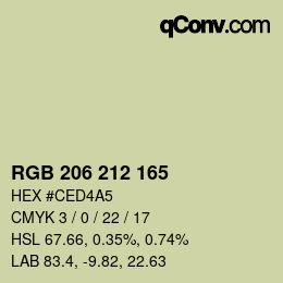 Farbcode: RGB 206 212 165 | qconv.com