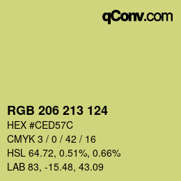 カラーコード: RGB 206 213 124 | qconv.com