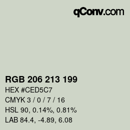 Color code: RGB 206 213 199 | qconv.com