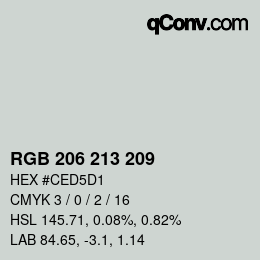 Código de color: RGB 206 213 209 | qconv.com