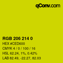 Color code: RGB 206 214 0 | qconv.com
