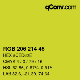 颜色代码: RGB 206 214 46 | qconv.com
