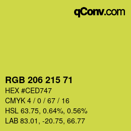 カラーコード: RGB 206 215 71 | qconv.com