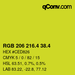 カラーコード: RGB 206 216.4 38.4 | qconv.com