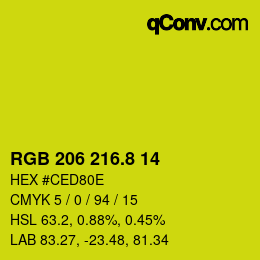 カラーコード: RGB 206 216.8 14 | qconv.com