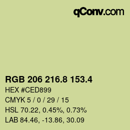 カラーコード: RGB 206 216.8 153.4 | qconv.com
