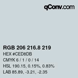 カラーコード: RGB 206 216.8 219 | qconv.com