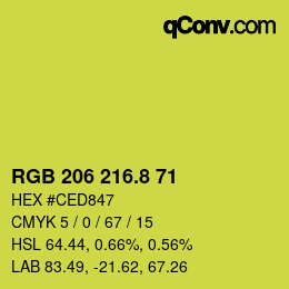 カラーコード: RGB 206 216.8 71 | qconv.com
