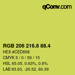 カラーコード: RGB 206 216.8 88.4 | qconv.com
