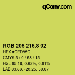 カラーコード: RGB 206 216.8 92 | qconv.com