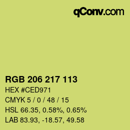 カラーコード: RGB 206 217 113 | qconv.com