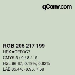 Color code: RGB 206 217 199 | qconv.com