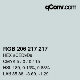 Código de color: RGB 206 217 217 | qconv.com