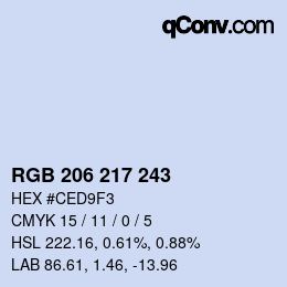 Color code: RGB 206 217 243 | qconv.com