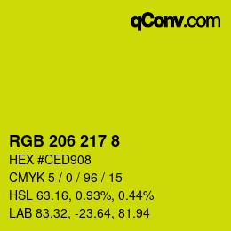 Color code: RGB 206 217 8 | qconv.com