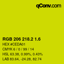 カラーコード: RGB 206 218.2 1.6 | qconv.com