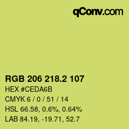 カラーコード: RGB 206 218.2 107 | qconv.com