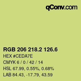 カラーコード: RGB 206 218.2 126.6 | qconv.com