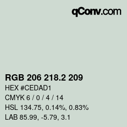 Color code: RGB 206 218.2 209 | qconv.com