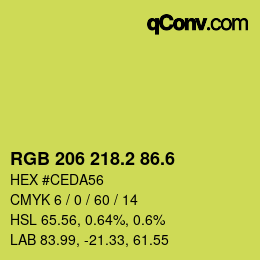 カラーコード: RGB 206 218.2 86.6 | qconv.com