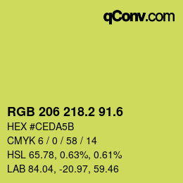 カラーコード: RGB 206 218.2 91.6 | qconv.com