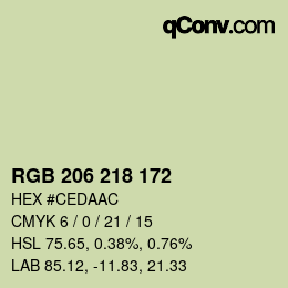 カラーコード: RGB 206 218 172 | qconv.com