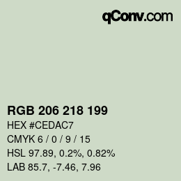 Color code: RGB 206 218 199 | qconv.com