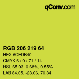 颜色代码: RGB 206 219 64 | qconv.com