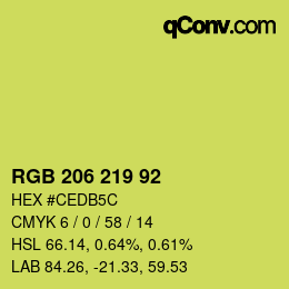 Color code: RGB 206 219 92 | qconv.com