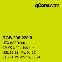 颜色代码: RGB 206 220 0 | qconv.com