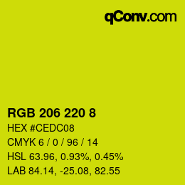 Color code: RGB 206 220 8 | qconv.com