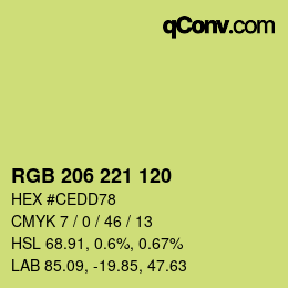 Color code: RGB 206 221 120 | qconv.com