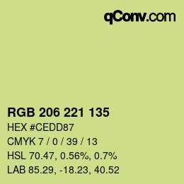Color code: RGB 206 221 135 | qconv.com