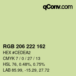 Farbcode: RGB 206 222 162 | qconv.com