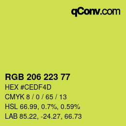 Farbcode: RGB 206 223 77 | qconv.com