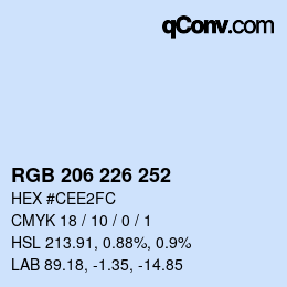 カラーコード: RGB 206 226 252 | qconv.com