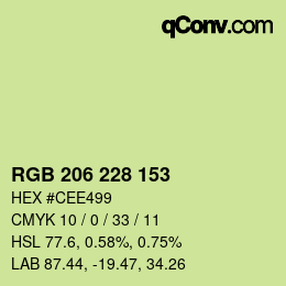 カラーコード: RGB 206 228 153 | qconv.com