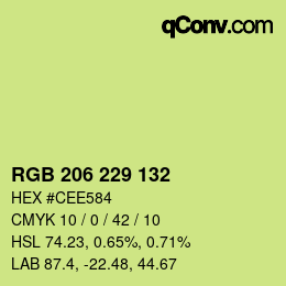 カラーコード: RGB 206 229 132 | qconv.com