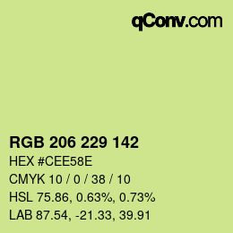 Color code: RGB 206 229 142 | qconv.com