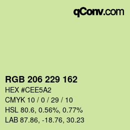 Color code: RGB 206 229 162 | qconv.com
