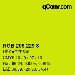 颜色代码: RGB 206 229 8 | qconv.com