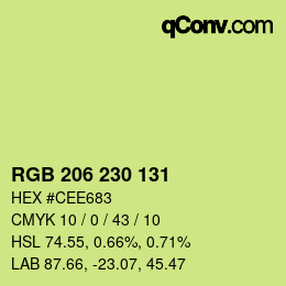Código de color: RGB 206 230 131 | qconv.com