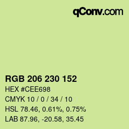 カラーコード: RGB 206 230 152 | qconv.com