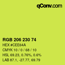Color code: RGB 206 230 74 | qconv.com