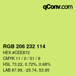 Color code: RGB 206 232 114 | qconv.com