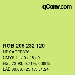 颜色代码: RGB 206 232 120 | qconv.com
