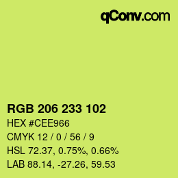 Color code: RGB 206 233 102 | qconv.com